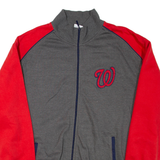 MAJESTIC Washington Nationals Mens Track Jacket Red Colourblock XL