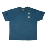 CARHARTT Mens T-Shirt Blue Crew Neck 2XL