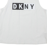 DKNY Sport Cropped Womens Vest White Sleeveless High Neck S