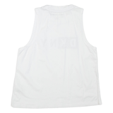 DKNY Sport Cropped Womens Vest White Sleeveless High Neck S