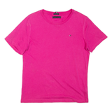 TOMMY HILFIGER Womens T-Shirt Pink Crew Neck XS
