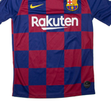 NIKE FC Barcelona Mens Football Shirt T-Shirt Blue V-Neck S