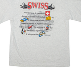 SWISS Mens T-Shirt Grey Crew Neck L