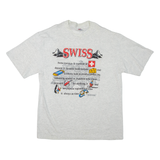 SWISS Mens T-Shirt Grey Crew Neck L
