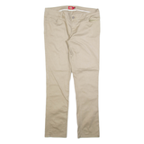DICKIES Womens Trousers Beige Slim Straight W34 L32