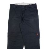 DICKIES Mens Trousers Black Loose Straight W36 L31