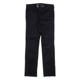 DICKIES Womens Trousers Black Slim Straight W30 L31