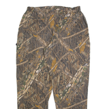 SHADOW BRANCH Cargo Mens Trousers Brown Relaxed Tapered W34 L32