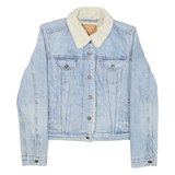 LEVI'S Womens Sherpa Lined Denim Jacket Blue XS