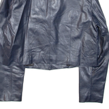 ZARA Cropped Womens Blazer Jacket Blue Viscose M