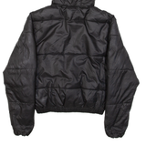 ELLESSE Insulated Cropped Womens Puffer Jacket Black Hooded UK 4