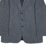 HARRIS TWEED Mens Blazer Jacket Blue Tweed Wool 90s L