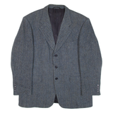 HARRIS TWEED Mens Blazer Jacket Blue Tweed Wool 90s L