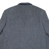 HARRIS TWEED Mens Blazer Jacket Blue Tweed Wool 90s L
