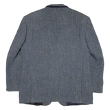 HARRIS TWEED Mens Blazer Jacket Blue Tweed Wool 90s L