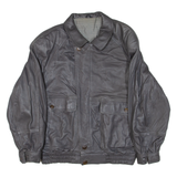 Mens Jacket Blue Leather L