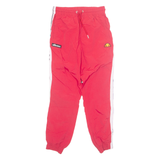 ELLESSE Mesh Lined Mens Track Pants Red Tapered XS W27 L28