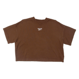 REEBOK Cropped Top Womens T-Shirt Brown Crew Neck L
