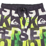 Mens Swimming Shorts Green Crazy Pattern XL W34