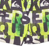 Mens Swimming Shorts Green Crazy Pattern XL W34