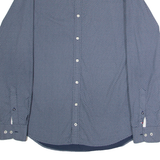 TOMMY HILFIGER Stretch Mens Shirt Blue Spotted Long Sleeve XL