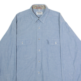 TORERO Mens Plain Shirt Blue Long Sleeve S