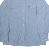 TORERO Mens Plain Shirt Blue Long Sleeve S