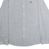 TIMBERLAND Slim Fit Mens Plain Shirt Grey Long Sleeve XL