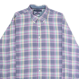 TOMMY HILFIGER Custom Fit Mens Shirt Purple Plaid Long Sleeve L
