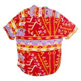 JAMS WORLD Mens Shirt Red Viscose 90s Crazy Pattern L