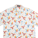 LOWES Parrot Mens Shirt White Animal Print L