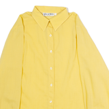 YVES DE VALERE Womens Plain Shirt Yellow 90s Long Sleeve UK 14