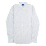 JOOP! Slim Fit Mens Shirt White Striped Long Sleeve M