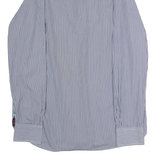 TOMMY HILFIGER Mens Shirt Blue Striped Long Sleeve M