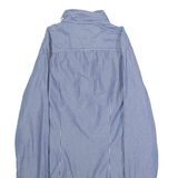 TOMMY HILFIGER Fitted Ruffle Womens Shirt Blue Striped Long Sleeve S
