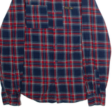 BENCH Mens Flannel Shirt Blue Check Long Sleeve S