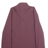 BEN SHERMAN Soho Slim Fit Mens Plain Shirt Maroon Long Sleeve M
