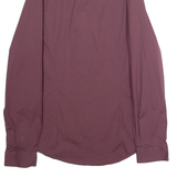 BEN SHERMAN Soho Slim Fit Mens Plain Shirt Maroon Long Sleeve M