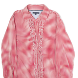 TOMMY HILFIGER Womens Shirt Red Gingham Long Sleeve UK 12