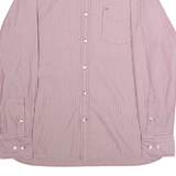 TOMMY HILFIGER Custom Fit Mens Shirt Maroon Striped Long Sleeve M