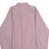 TOMMY HILFIGER Custom Fit Mens Shirt Maroon Striped Long Sleeve M