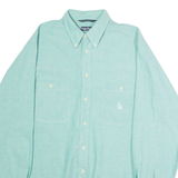 NAUTICA Mens Plain Shirt Green Long Sleeve L