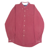 TOMMY HILFIGER Mens Shirt Red Check Long Sleeve L
