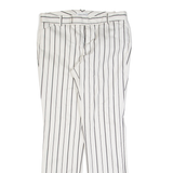CALVIN KLEIN Striped Womens Trousers White Slim Tapered W30 L28