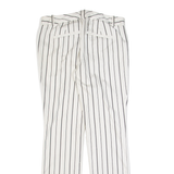 CALVIN KLEIN Striped Womens Trousers White Slim Tapered W30 L28