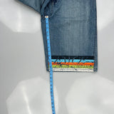 Encye Graphic Denim Shorts - 34W 13L Blue Cotton