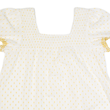 FAT FACE Womens Printed Top White Spotted UK 12