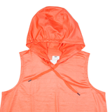 DKNY Hooded Womens Sports Top Pink V-Neck Sleeveless L