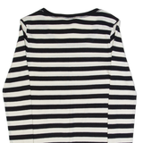 WHISTLES Womens Printed Top Black Long Sleeve Striped XS
