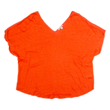 MONSOON Womens Top Red V-Neck Linen L